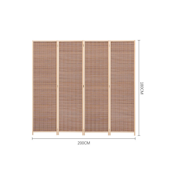 Bay Isle Home Khenifra 200cm W x 180cm H 4 Panel Solid Wood Folding